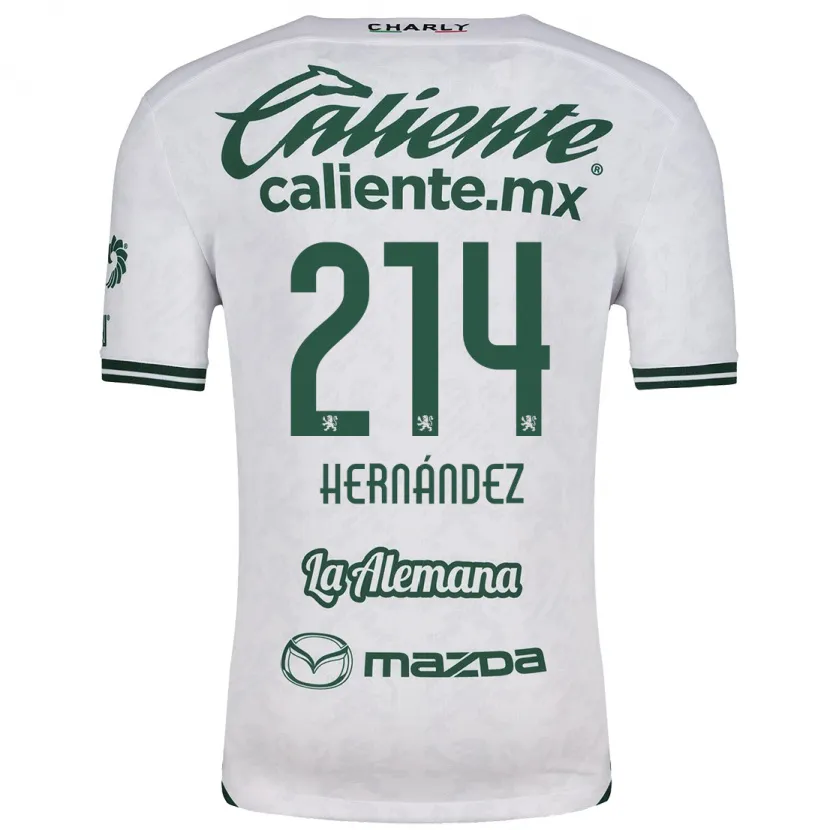 Danxen Enfant Maillot Iván Hernández #214 Blanc Vert Tenues Extérieur 2024/25 T-Shirt