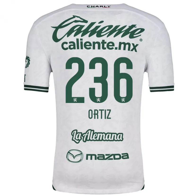 Danxen Enfant Maillot Youssef Ortiz #236 Blanc Vert Tenues Extérieur 2024/25 T-Shirt