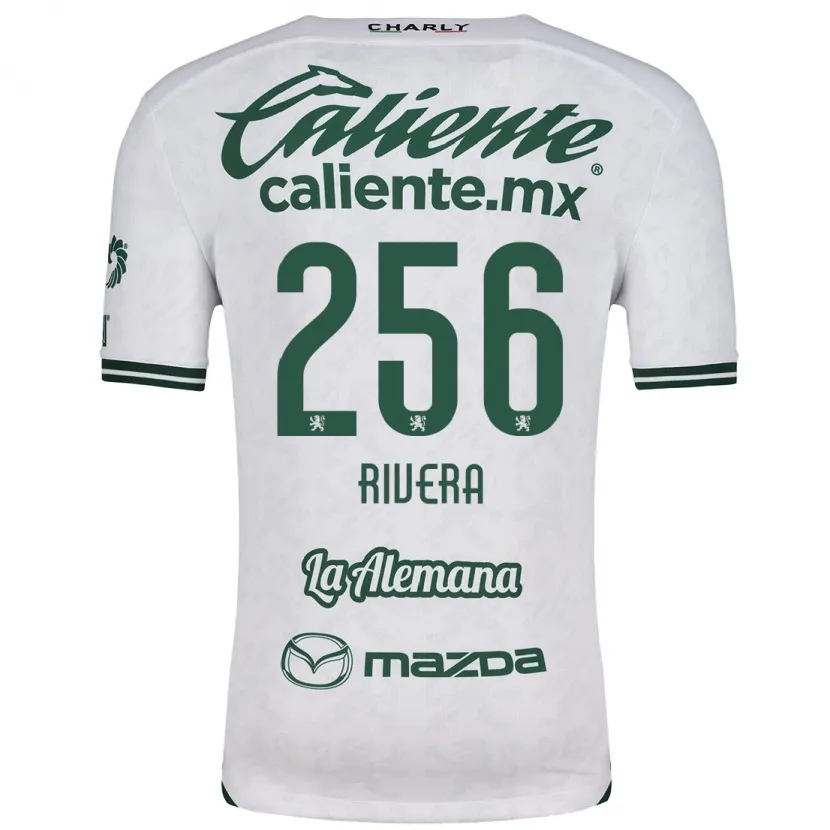 Danxen Enfant Maillot Fernando Rivera #256 Blanc Vert Tenues Extérieur 2024/25 T-Shirt