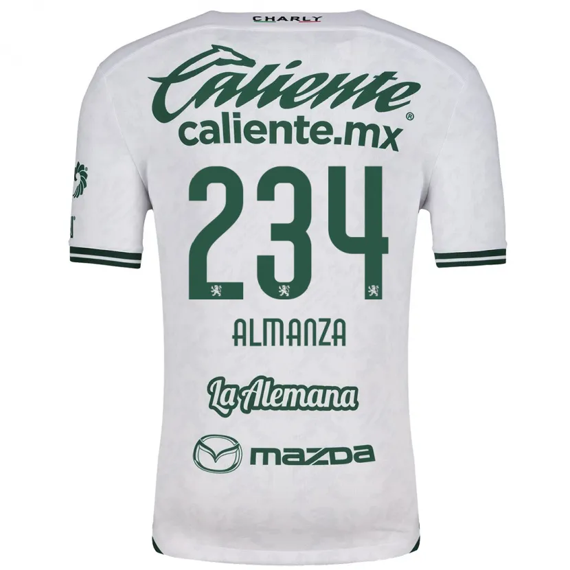 Danxen Enfant Maillot Román Almanza #234 Blanc Vert Tenues Extérieur 2024/25 T-Shirt