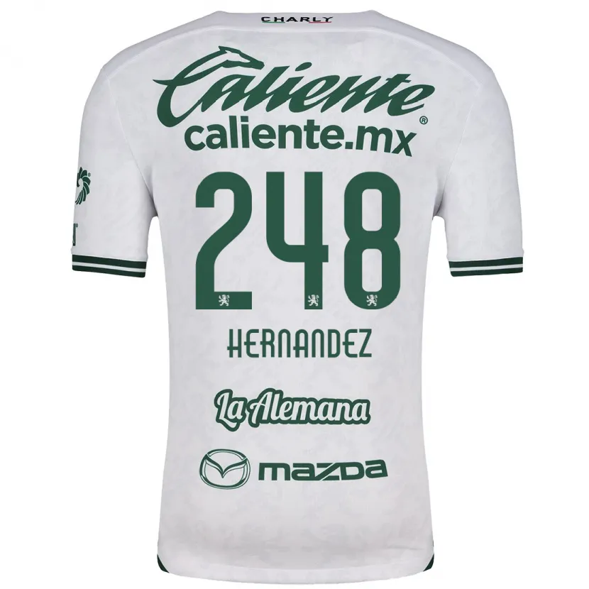 Danxen Enfant Maillot Fernando Hernández #248 Blanc Vert Tenues Extérieur 2024/25 T-Shirt