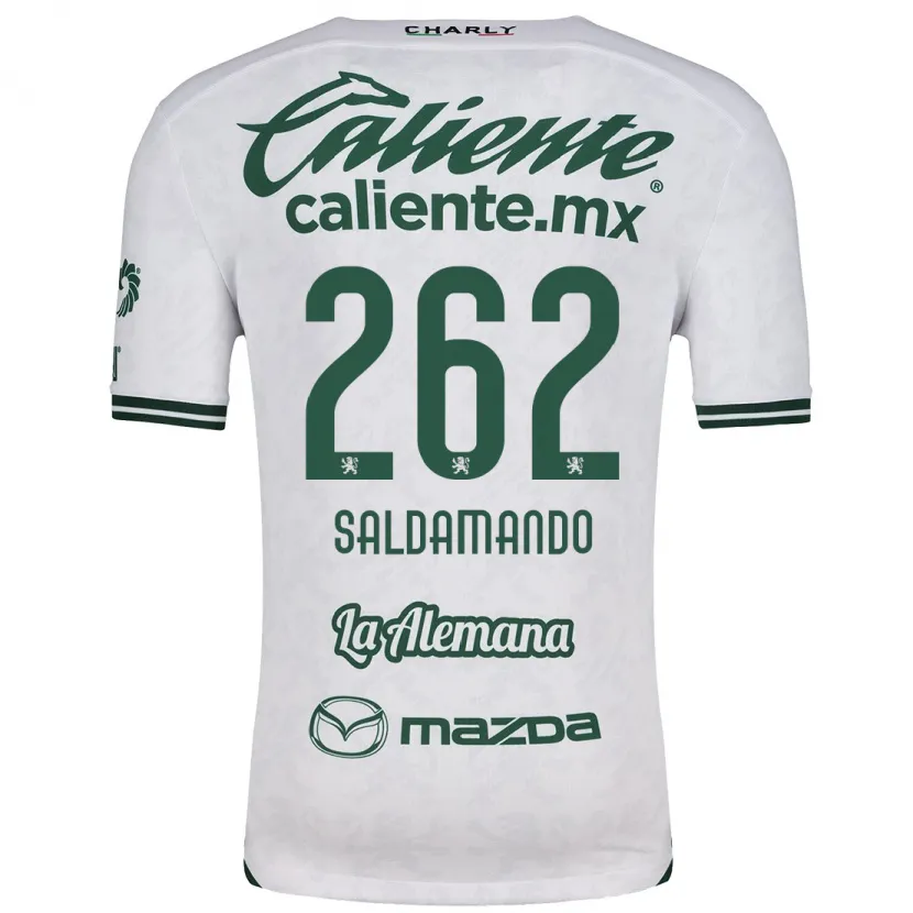 Danxen Enfant Maillot José Saldamando #262 Blanc Vert Tenues Extérieur 2024/25 T-Shirt