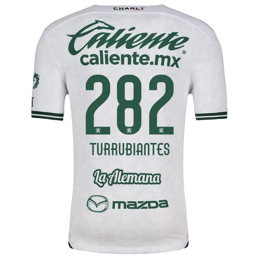 Danxen Enfant Maillot Abdon Turrubiantes #282 Blanc Vert Tenues Extérieur 2024/25 T-Shirt