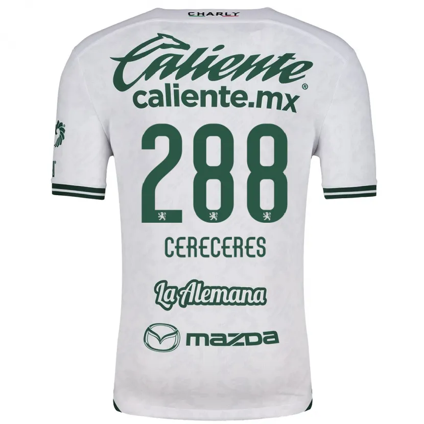 Danxen Enfant Maillot Thomas Cereceres #288 Blanc Vert Tenues Extérieur 2024/25 T-Shirt