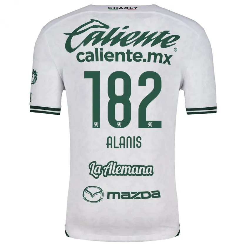 Danxen Enfant Maillot Alejandro Alanís #182 Blanc Vert Tenues Extérieur 2024/25 T-Shirt