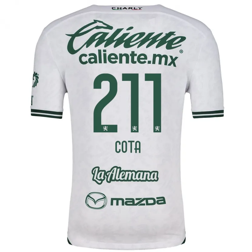 Danxen Enfant Maillot Luis Cota #211 Blanc Vert Tenues Extérieur 2024/25 T-Shirt