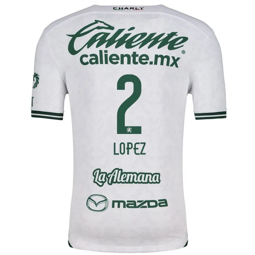 Danxen Enfant Maillot Vanessa López #2 Blanc Vert Tenues Extérieur 2024/25 T-Shirt