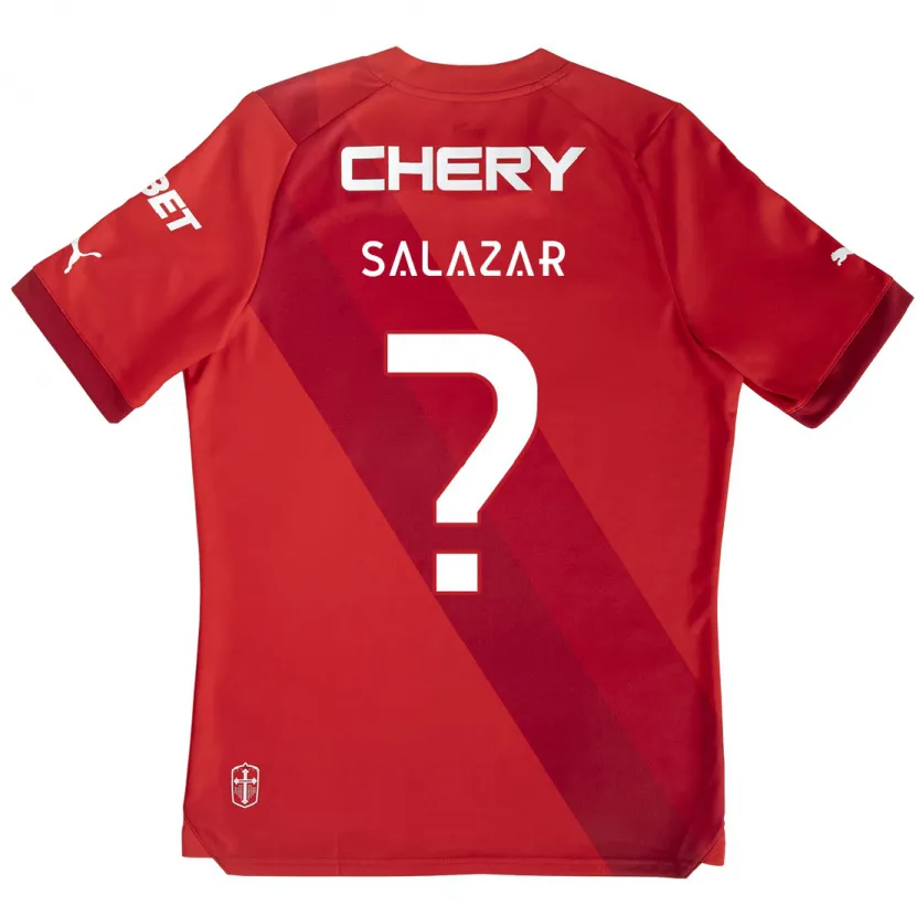 Danxen Enfant Maillot David Salazar #0 Rouge Blanc Tenues Extérieur 2024/25 T-Shirt