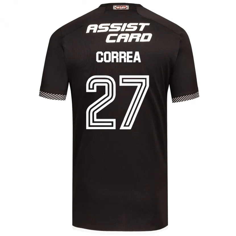 Danxen Enfant Maillot Javier Correa #27 Noir Blanc Tenues Extérieur 2024/25 T-Shirt