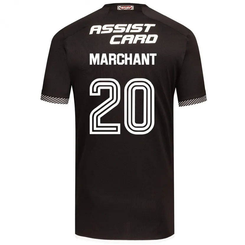 Danxen Enfant Maillot Francisco Marchant #20 Noir Blanc Tenues Extérieur 2024/25 T-Shirt