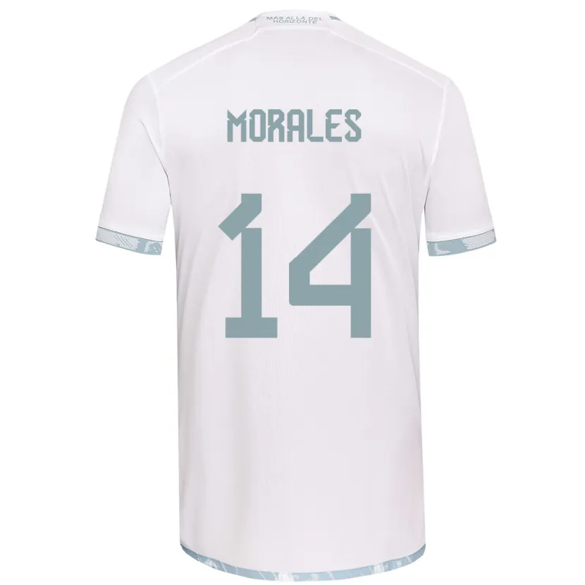 Danxen Enfant Maillot Marcelo Morales #14 Blanc Gris Tenues Extérieur 2024/25 T-Shirt