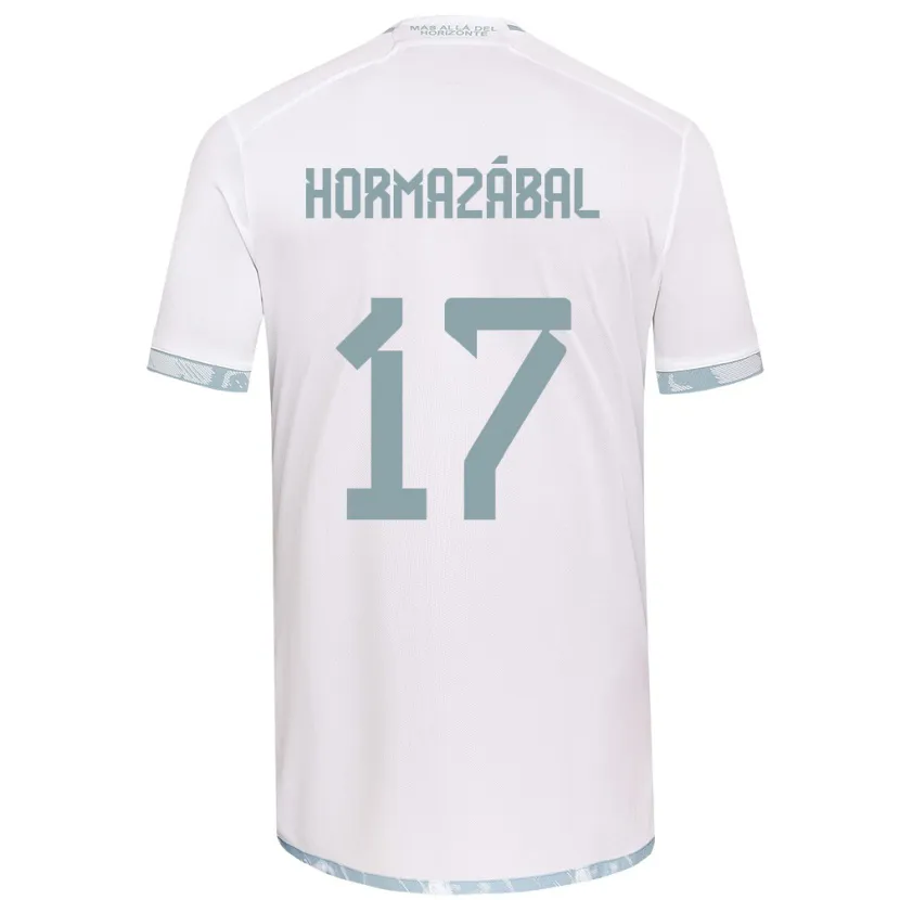 Danxen Enfant Maillot Fabián Hormazábal #17 Blanc Gris Tenues Extérieur 2024/25 T-Shirt