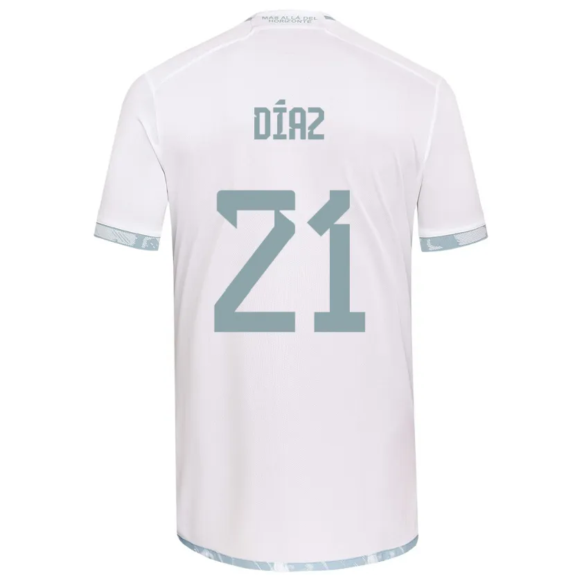 Danxen Enfant Maillot Marcelo Díaz #21 Blanc Gris Tenues Extérieur 2024/25 T-Shirt