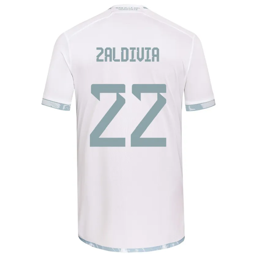 Danxen Enfant Maillot Matías Zaldivia #22 Blanc Gris Tenues Extérieur 2024/25 T-Shirt