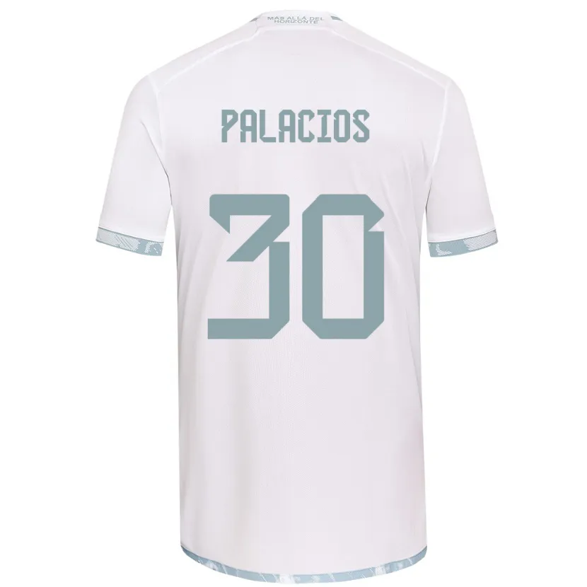 Danxen Enfant Maillot Cristian Palacios #30 Blanc Gris Tenues Extérieur 2024/25 T-Shirt