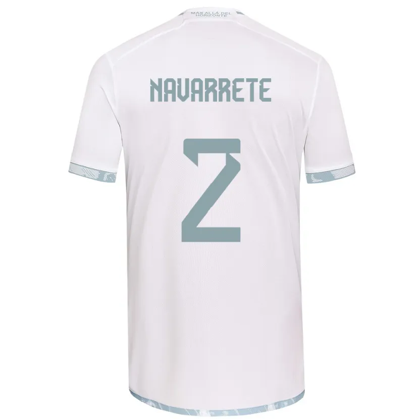 Danxen Enfant Maillot Daniel Navarrete #2 Blanc Gris Tenues Extérieur 2024/25 T-Shirt