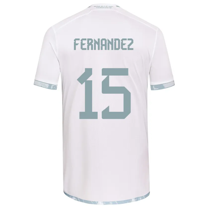 Danxen Enfant Maillot Vicente Fernández #15 Blanc Gris Tenues Extérieur 2024/25 T-Shirt