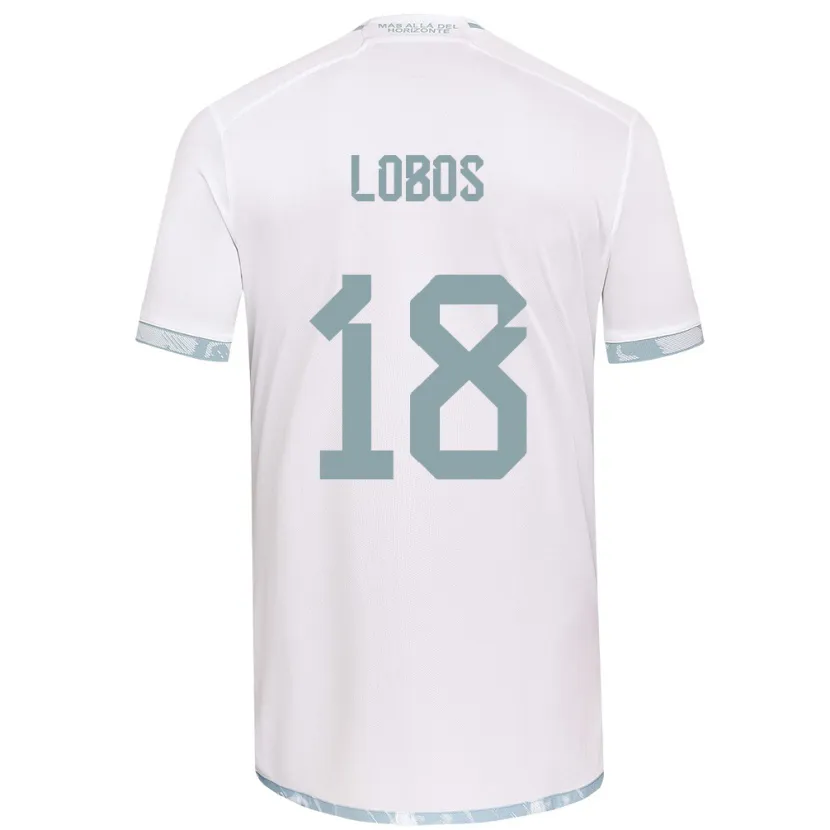 Danxen Enfant Maillot Franco Lobos #18 Blanc Gris Tenues Extérieur 2024/25 T-Shirt