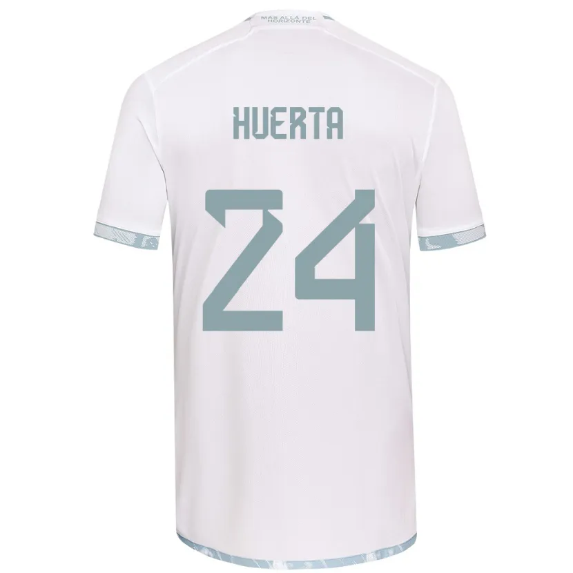 Danxen Enfant Maillot Renato Huerta #24 Blanc Gris Tenues Extérieur 2024/25 T-Shirt