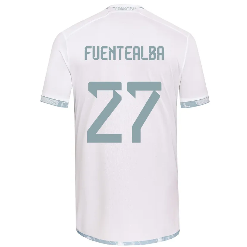 Danxen Enfant Maillot Jeison Fuentealba #27 Blanc Gris Tenues Extérieur 2024/25 T-Shirt