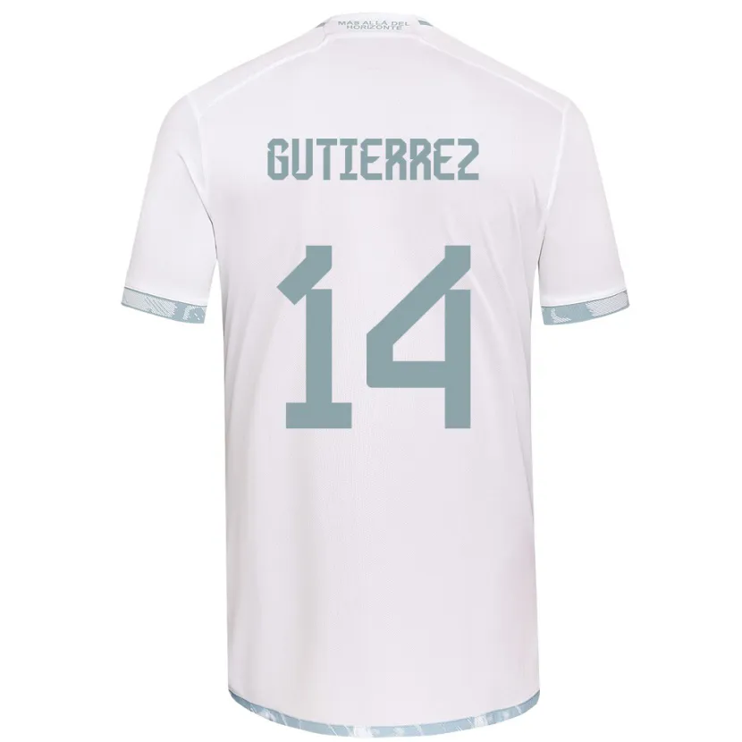 Danxen Enfant Maillot Ana Gutiérrez #14 Blanc Gris Tenues Extérieur 2024/25 T-Shirt