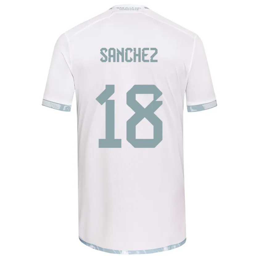 Danxen Enfant Maillot Bárbara Sánchez #18 Blanc Gris Tenues Extérieur 2024/25 T-Shirt