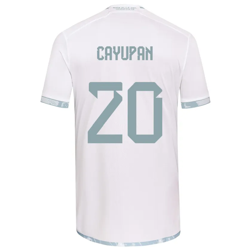 Danxen Enfant Maillot Natalia Cayupán #20 Blanc Gris Tenues Extérieur 2024/25 T-Shirt