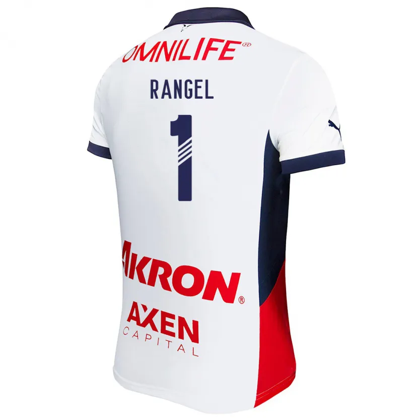 Danxen Enfant Maillot Raúl Rangel #1 Blanc Rouge Bleu Tenues Extérieur 2024/25 T-Shirt