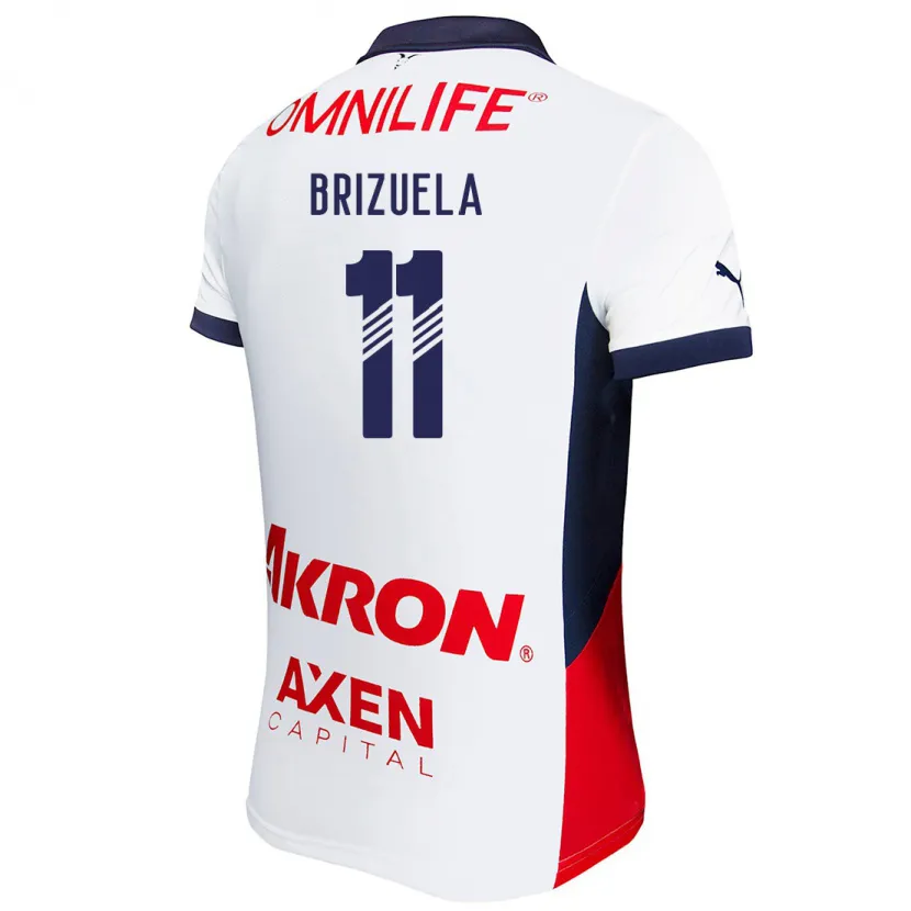 Danxen Enfant Maillot Isaác Brizuela #11 Blanc Rouge Bleu Tenues Extérieur 2024/25 T-Shirt