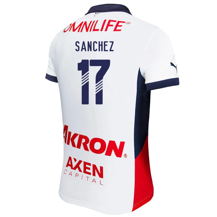 Danxen Enfant Maillot Jesús Sánchez #17 Blanc Rouge Bleu Tenues Extérieur 2024/25 T-Shirt