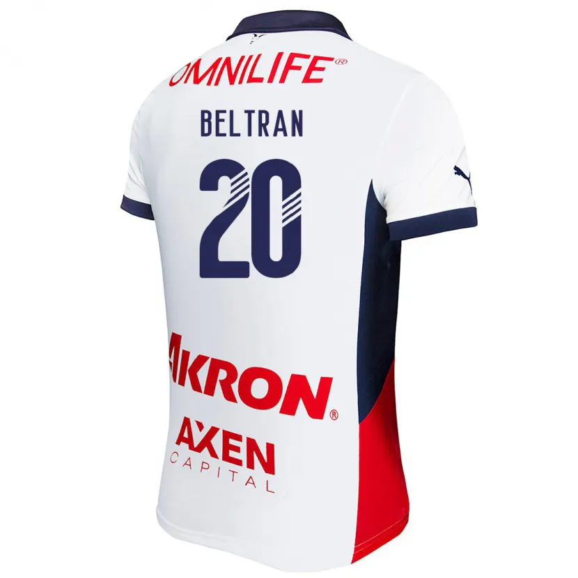 Danxen Enfant Maillot Fernando Beltrán #20 Blanc Rouge Bleu Tenues Extérieur 2024/25 T-Shirt