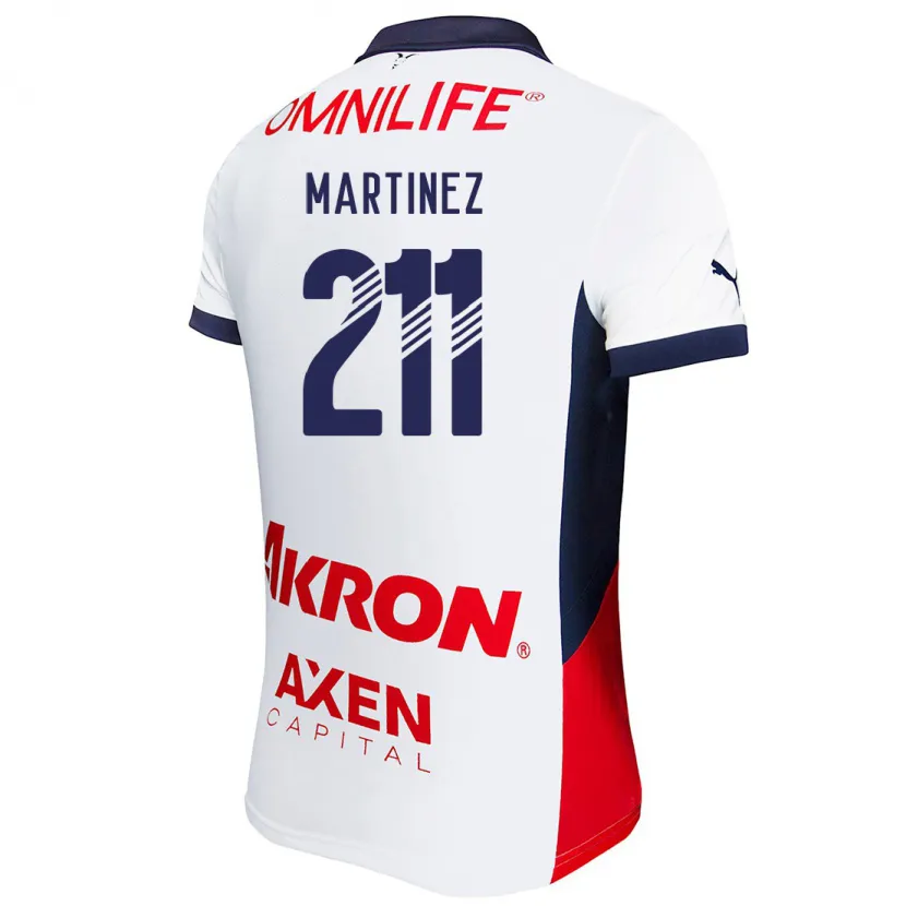 Danxen Enfant Maillot Diego Martínez #211 Blanc Rouge Bleu Tenues Extérieur 2024/25 T-Shirt