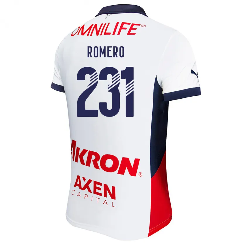 Danxen Enfant Maillot Ángel Romero #231 Blanc Rouge Bleu Tenues Extérieur 2024/25 T-Shirt