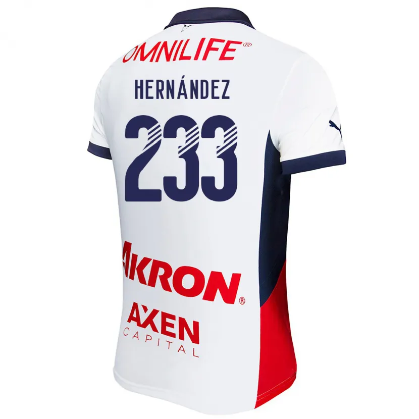 Danxen Enfant Maillot Zinedine Hernández #233 Blanc Rouge Bleu Tenues Extérieur 2024/25 T-Shirt