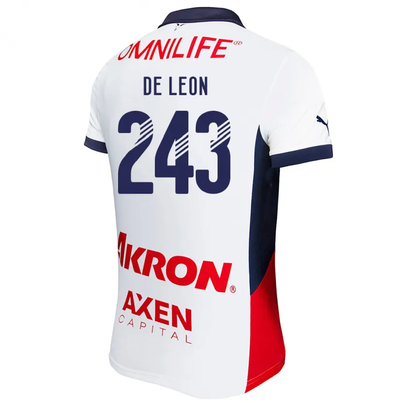 Danxen Enfant Maillot Jared De León #243 Blanc Rouge Bleu Tenues Extérieur 2024/25 T-Shirt