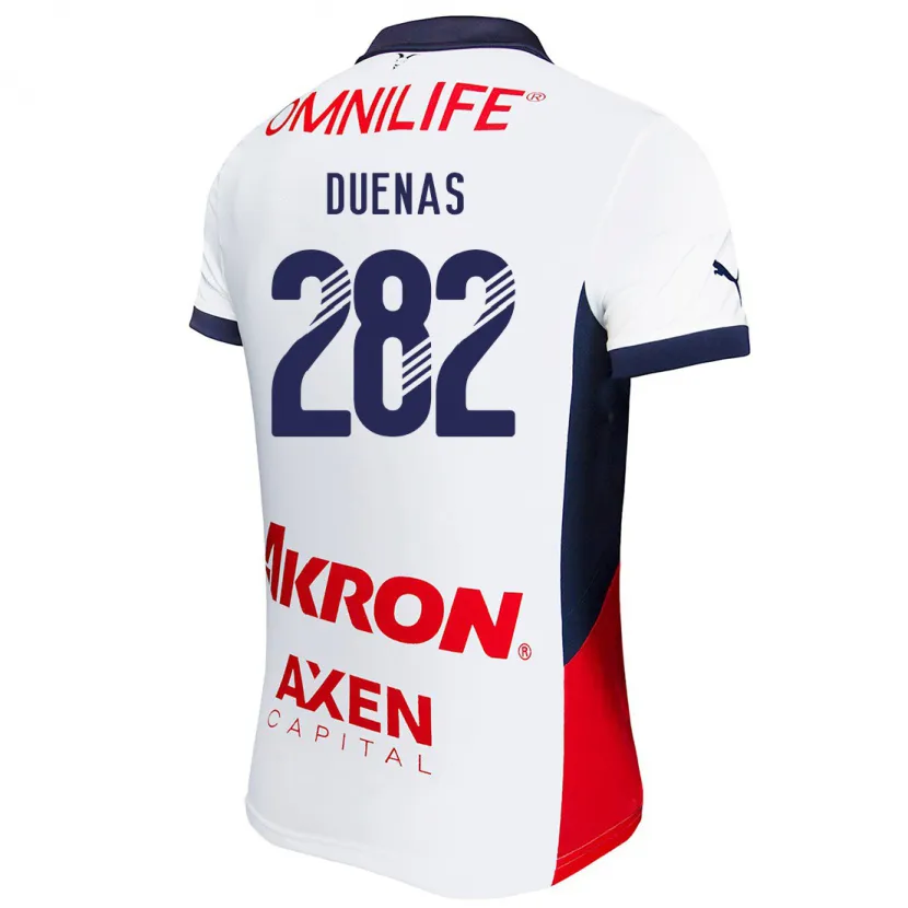 Danxen Enfant Maillot Omar Dueñas #282 Blanc Rouge Bleu Tenues Extérieur 2024/25 T-Shirt