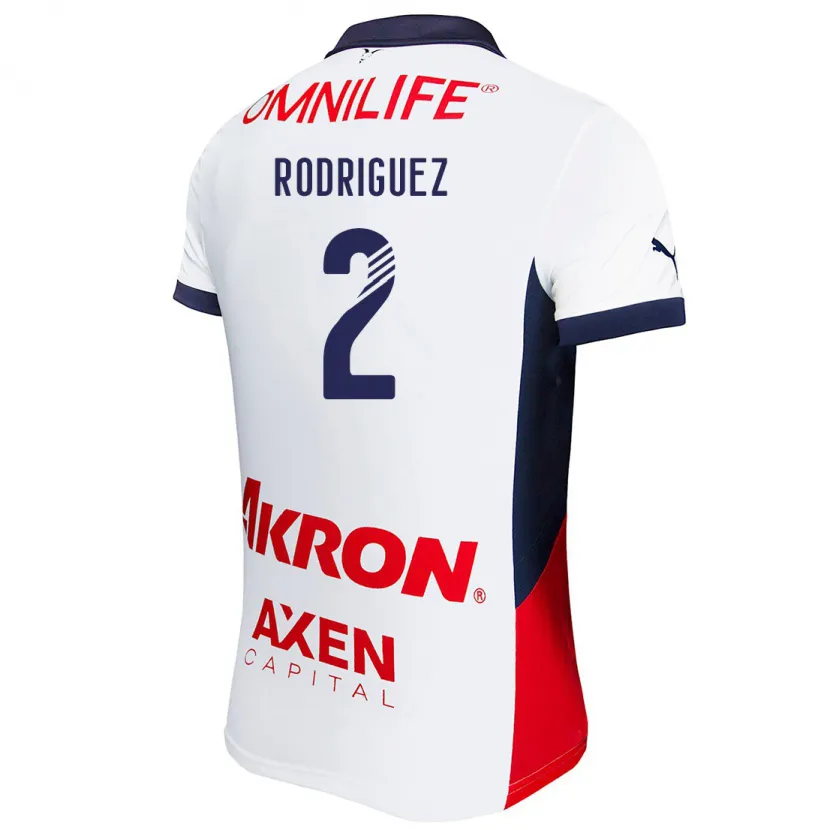 Danxen Enfant Maillot Jaqueline Rodríguez #2 Blanc Rouge Bleu Tenues Extérieur 2024/25 T-Shirt