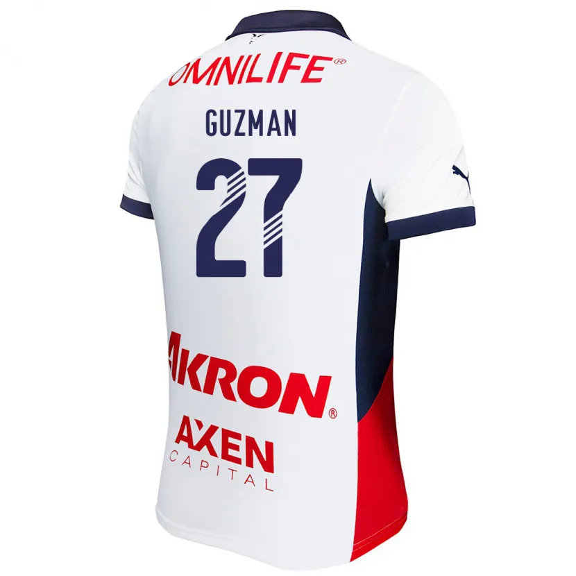 Danxen Enfant Maillot Kinberly Guzmán #27 Blanc Rouge Bleu Tenues Extérieur 2024/25 T-Shirt