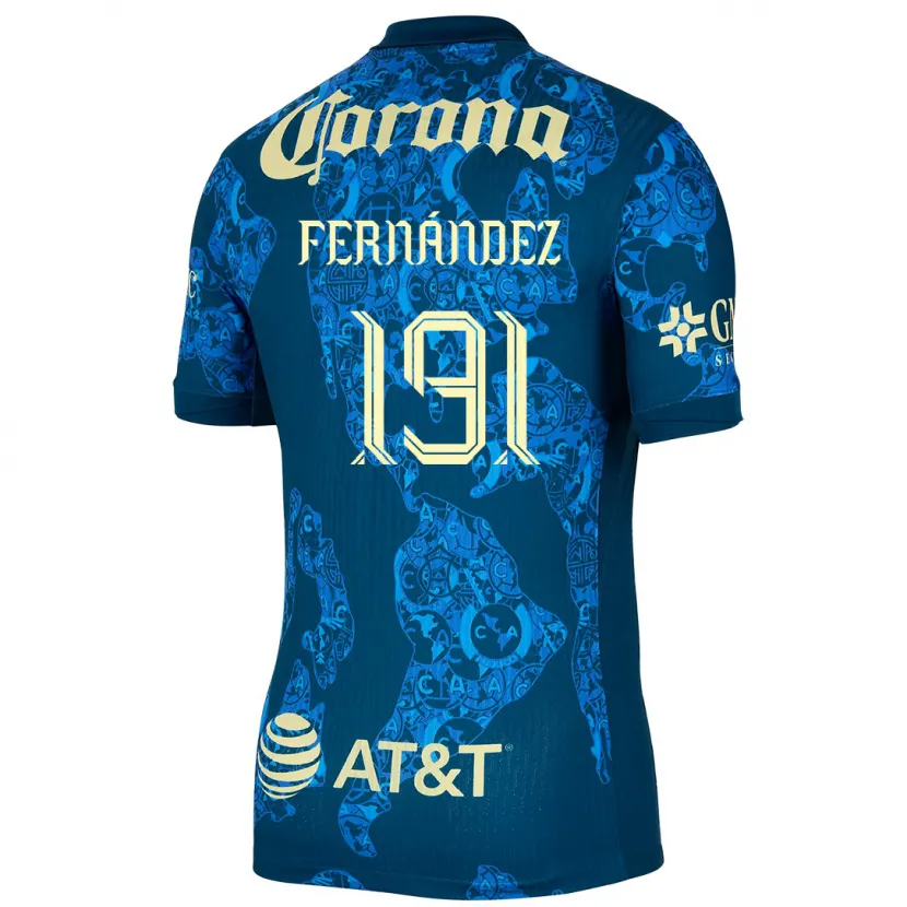 Danxen Enfant Maillot Adrián Fernández #191 Bleu Jaune Tenues Extérieur 2024/25 T-Shirt