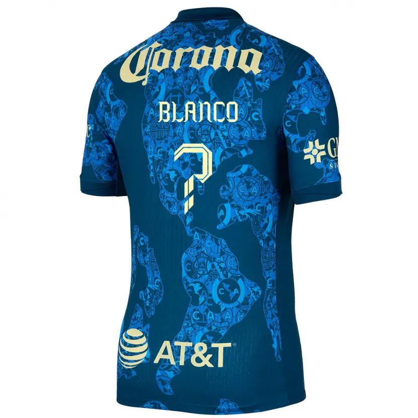 Danxen Enfant Maillot Lionel Blanco #0 Bleu Jaune Tenues Extérieur 2024/25 T-Shirt