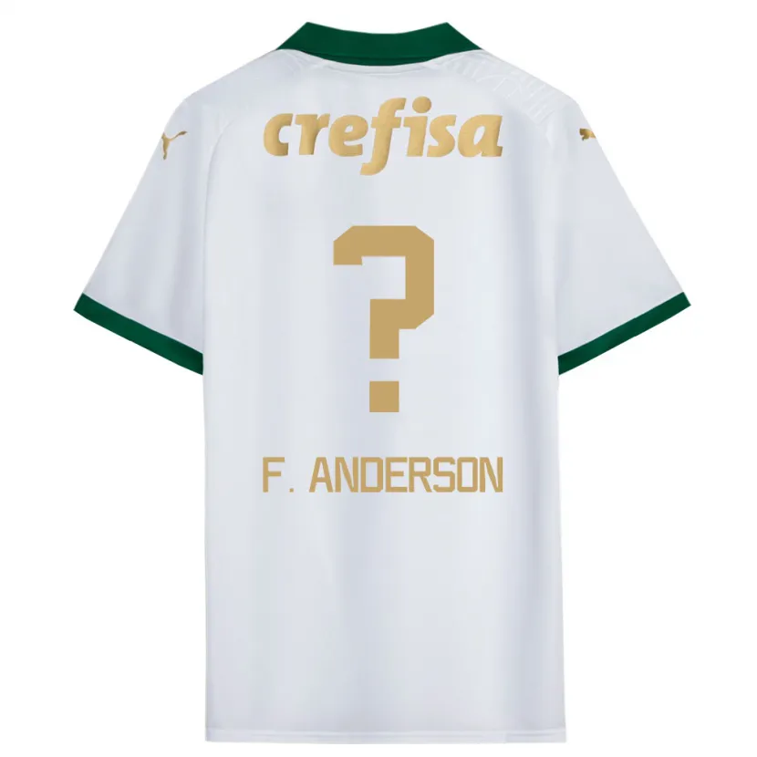 Danxen Enfant Maillot Felipe Anderson #0 Blanc Vert Tenues Extérieur 2024/25 T-Shirt