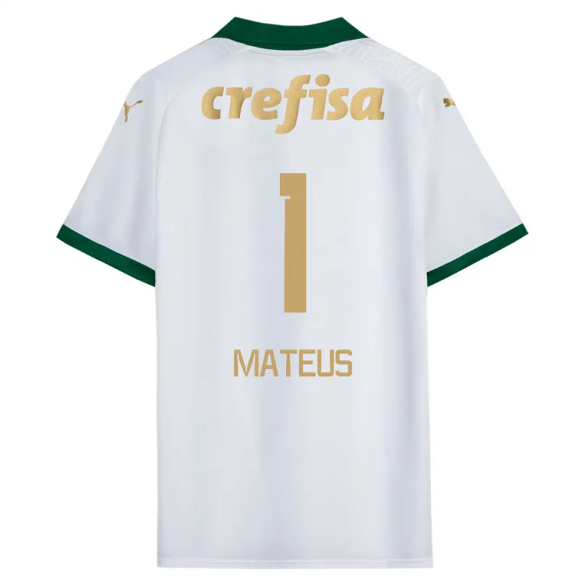 Danxen Enfant Maillot Mateus #1 Blanc Vert Tenues Extérieur 2024/25 T-Shirt