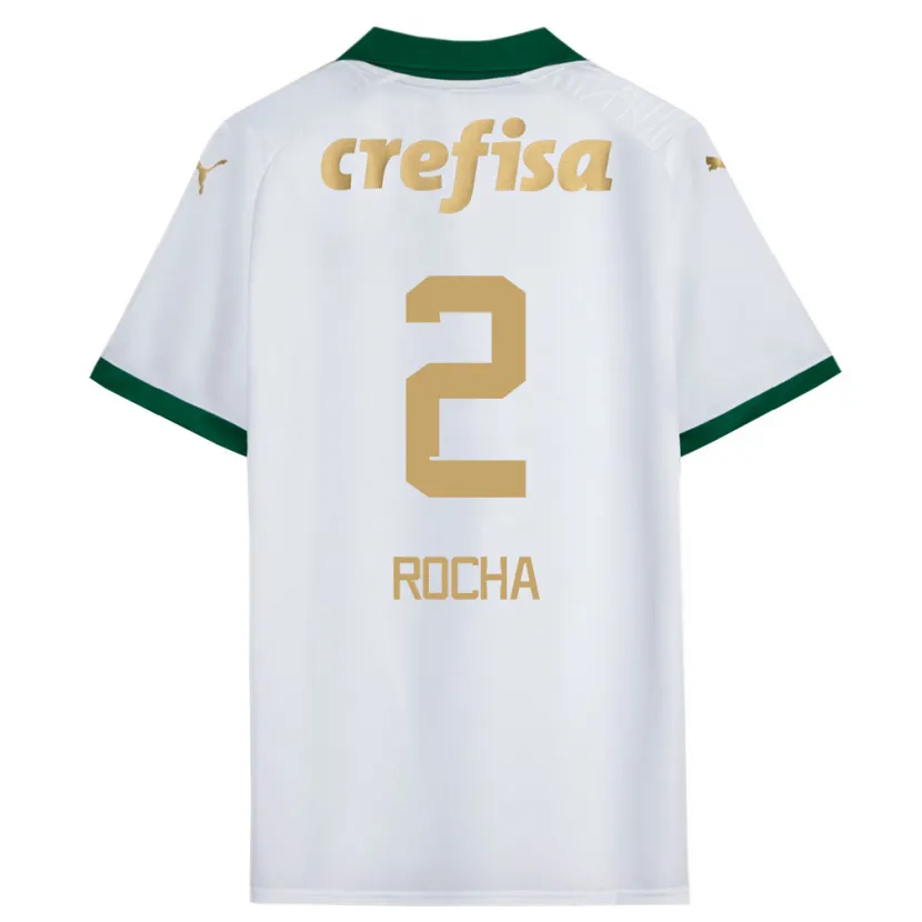 Danxen Enfant Maillot Marcos Rocha #2 Blanc Vert Tenues Extérieur 2024/25 T-Shirt