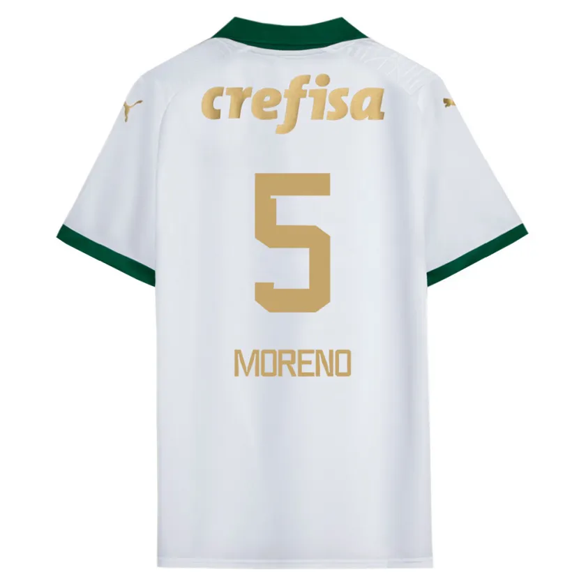 Danxen Enfant Maillot Aníbal Moreno #5 Blanc Vert Tenues Extérieur 2024/25 T-Shirt