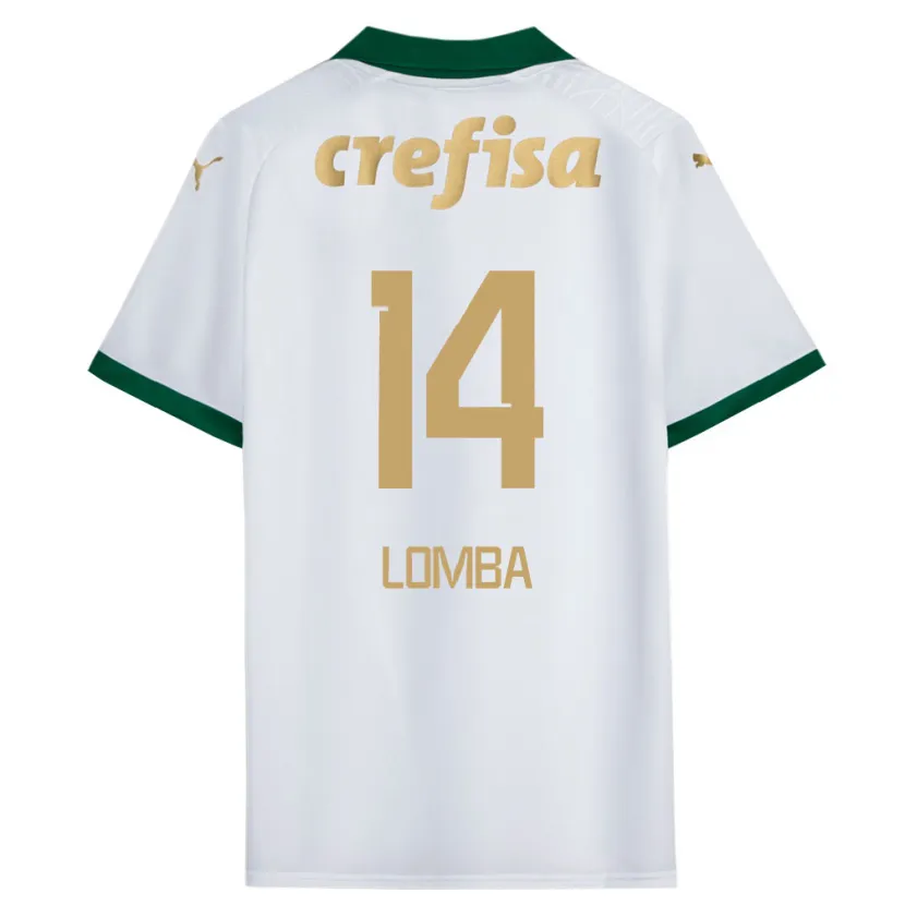 Danxen Enfant Maillot Marcelo Lomba #14 Blanc Vert Tenues Extérieur 2024/25 T-Shirt