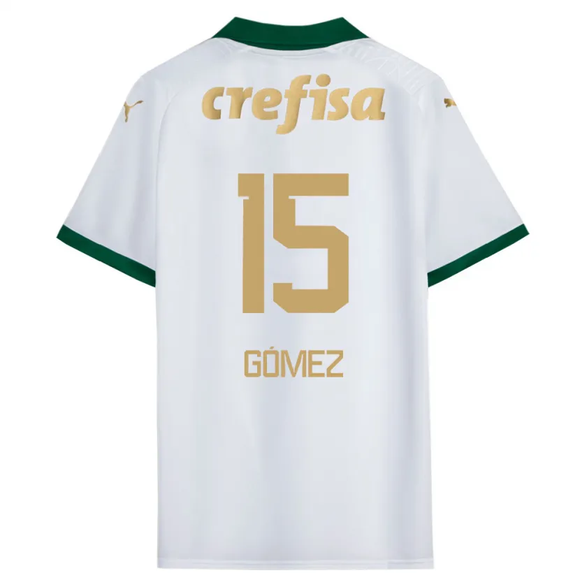 Danxen Enfant Maillot Gustavo Gómez #15 Blanc Vert Tenues Extérieur 2024/25 T-Shirt