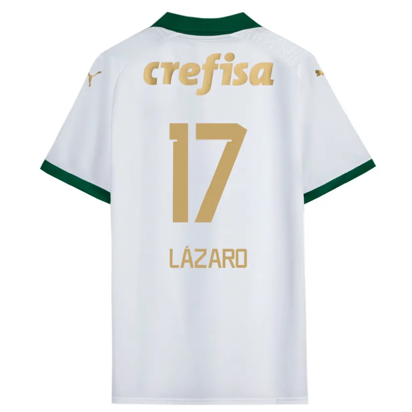 Danxen Enfant Maillot Lázaro #17 Blanc Vert Tenues Extérieur 2024/25 T-Shirt