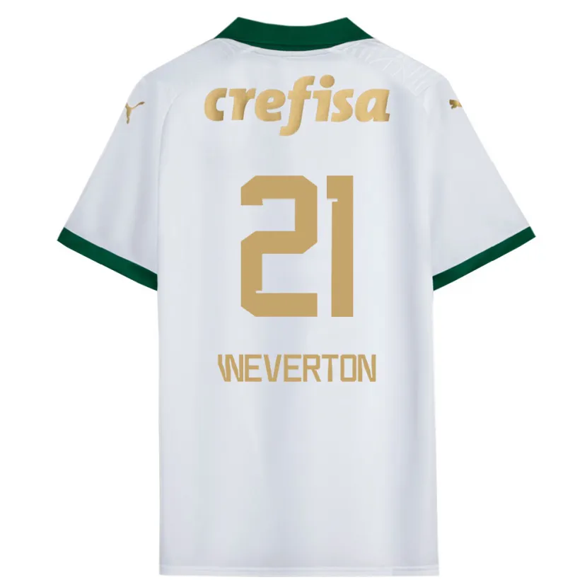 Danxen Enfant Maillot Weverton #21 Blanc Vert Tenues Extérieur 2024/25 T-Shirt