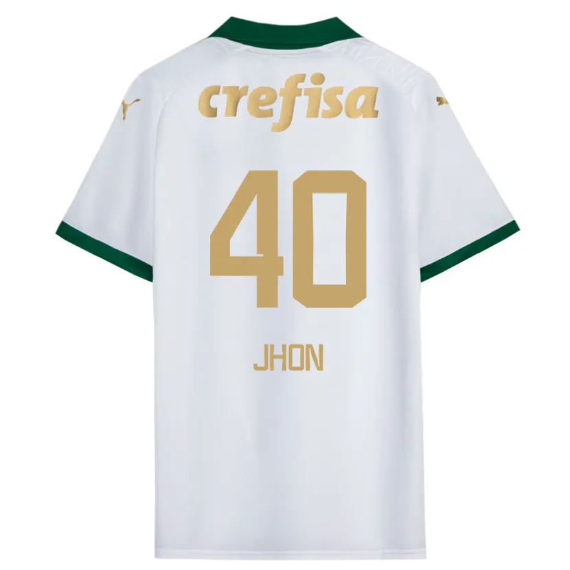 Danxen Enfant Maillot Jhon Jhon #40 Blanc Vert Tenues Extérieur 2024/25 T-Shirt