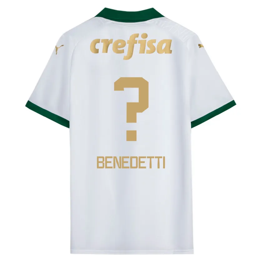 Danxen Enfant Maillot Luis Benedetti #0 Blanc Vert Tenues Extérieur 2024/25 T-Shirt